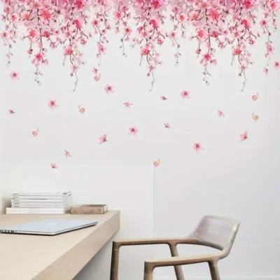 Wandsticker Kirschblüten Wandtattoo Rosa Blume Frühling Aufkleber