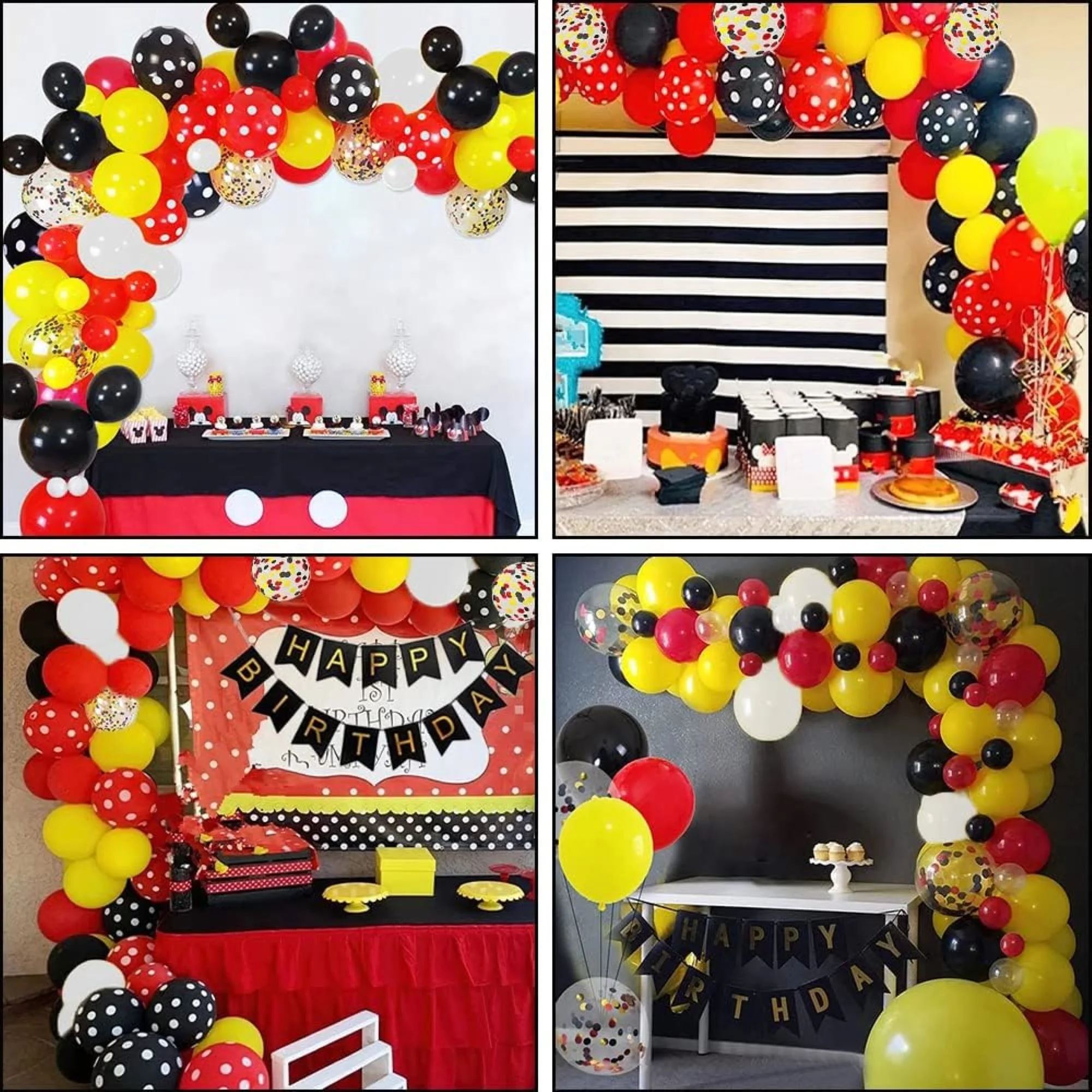 Geburtstagsdeko Mickey Mouse Schwarz-Rot