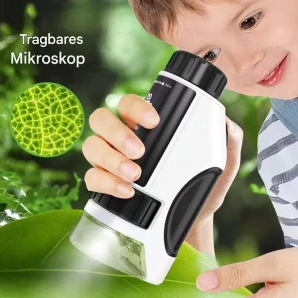Kids' Handheld Microscope 50–300× with LED