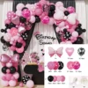Mickey Mouse Motto-Geburtstagsdeko, Schwarz-Pink