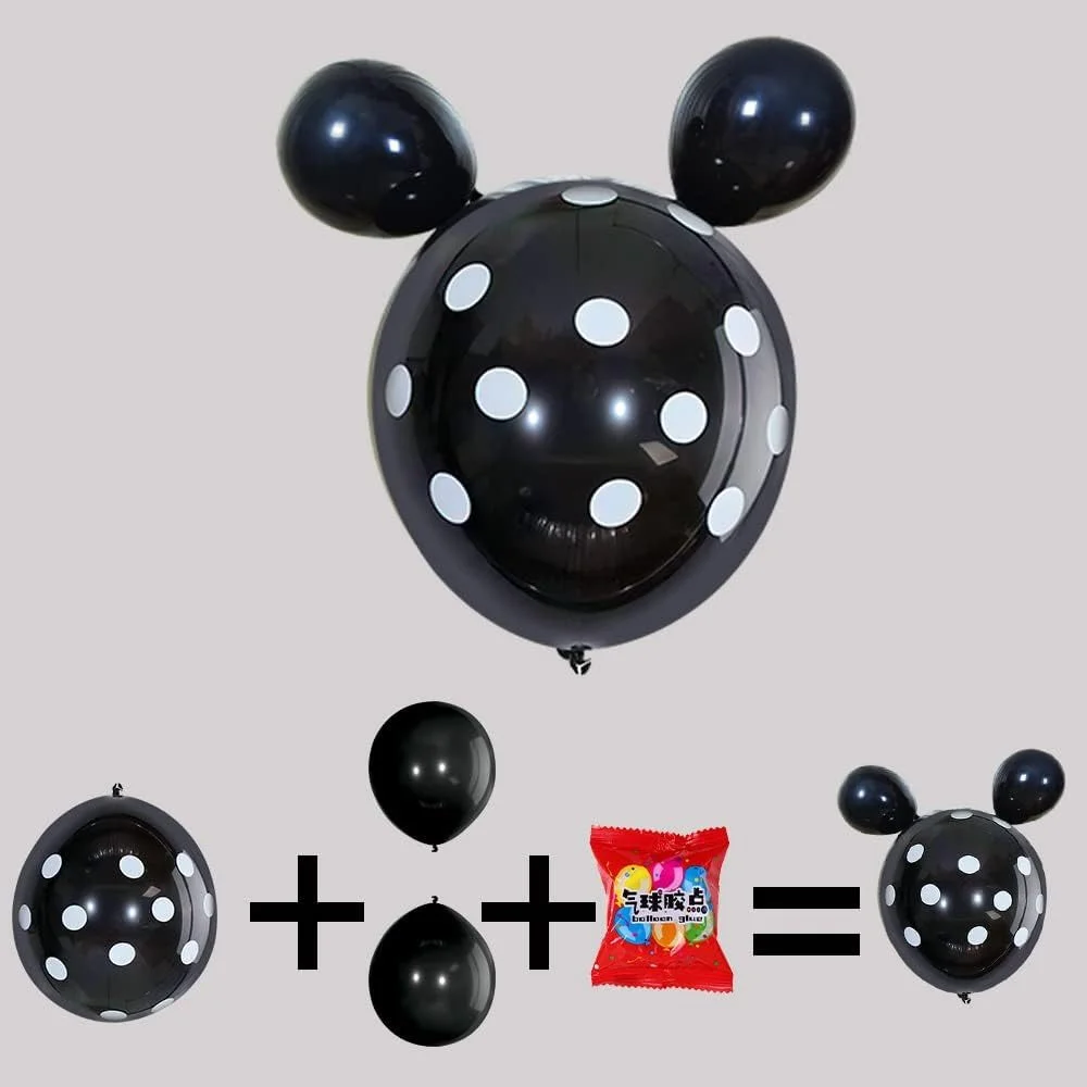 Mickey Mouse Motto-Geburtstagsdeko, Schwarz-Pink