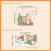 Wall sticker forest scene with fox and deer, removable sticker