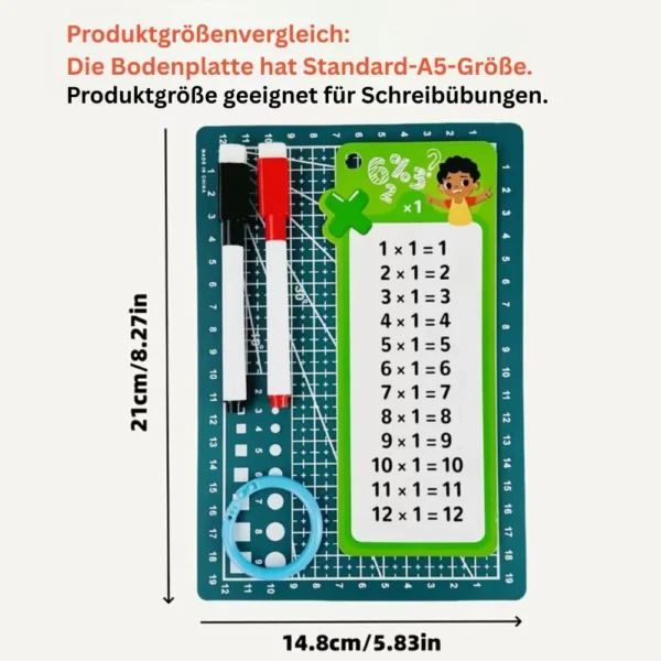 Times Tables Flashcards, Wipeable, with Marker