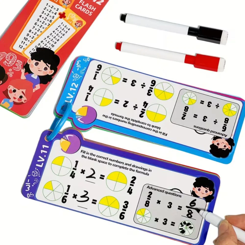 Times Tables Flashcards, Wipeable, with Marker
