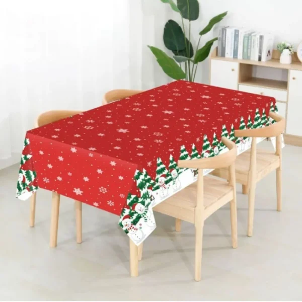Tischdecke Schneemann Rot-Grün