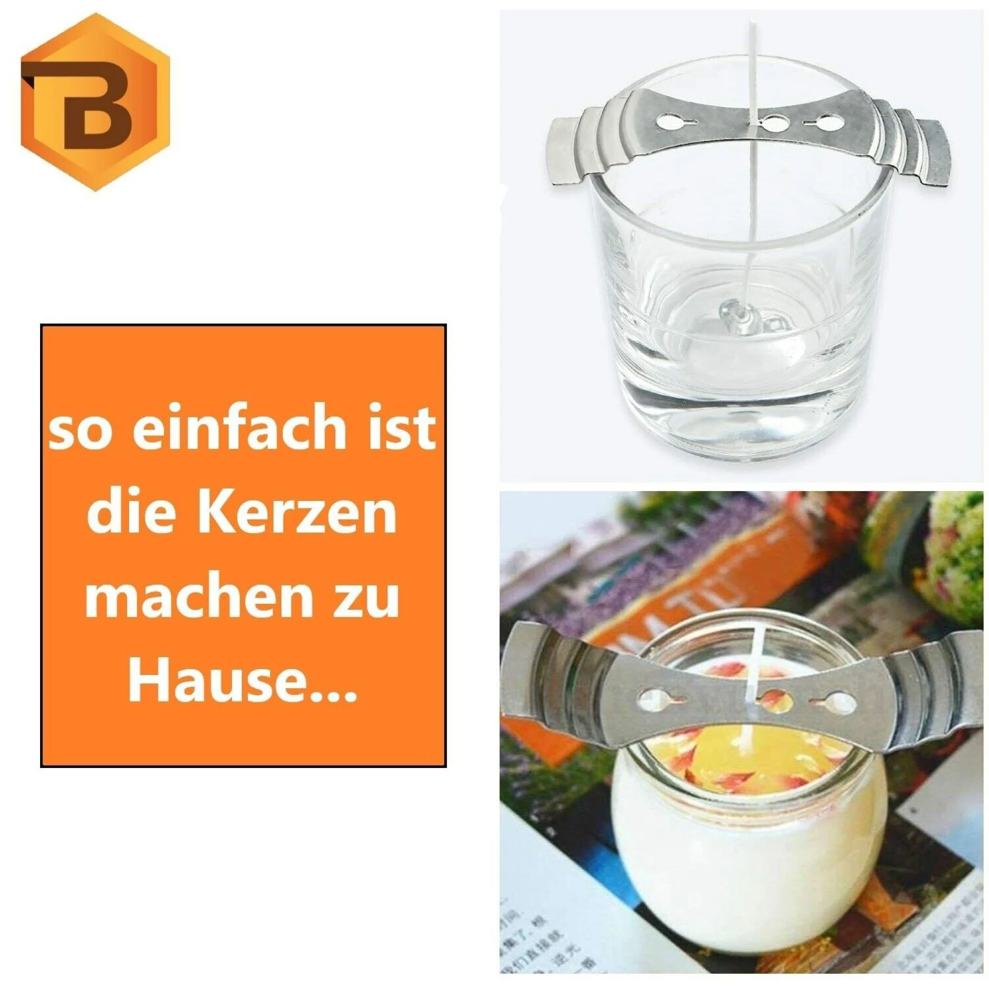 Dochthalter für Kerzen, 6–9 cm verstellbar