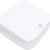 Flannel Washcloths, Pack of 25, 15 × 15 cm, White