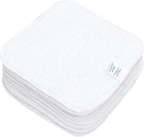 Flannel Washcloths, Pack of 25, 15 × 15 cm, White