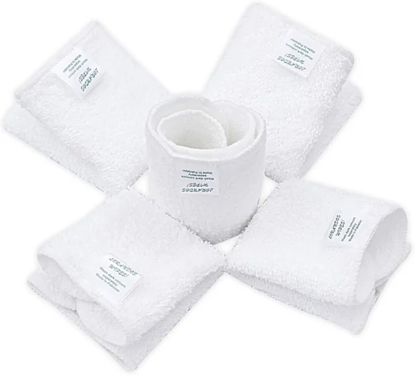 Flannel Washcloths, Pack of 25, 15 × 15 cm, White