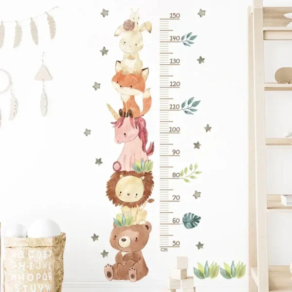 Messlatte Wandsticker Tiere