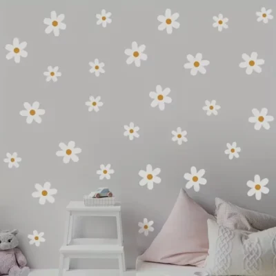 Wandsticker Boho-Gänseblümchen, 3 Teile