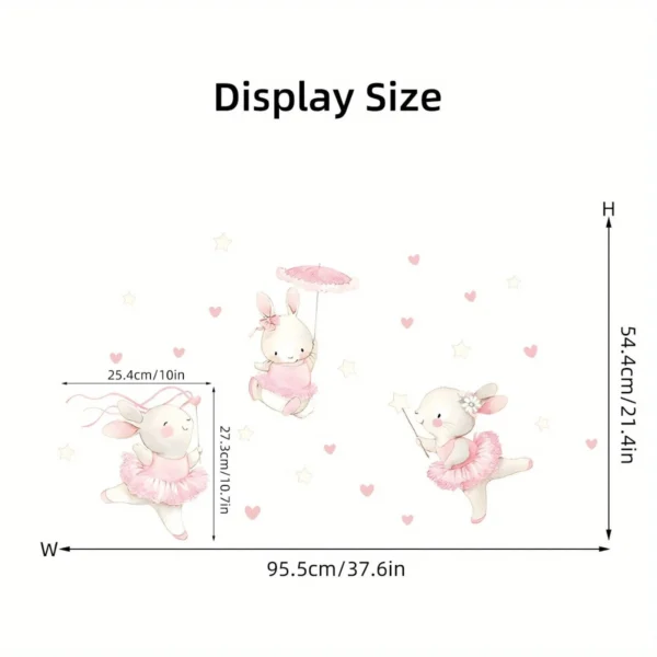 Wandsticker tanzender Hase mit Herzen
