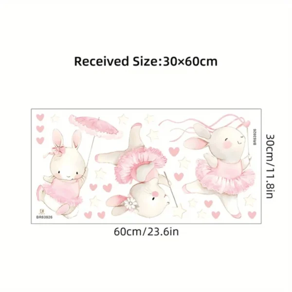 Wandsticker tanzender Hase mit Herzen