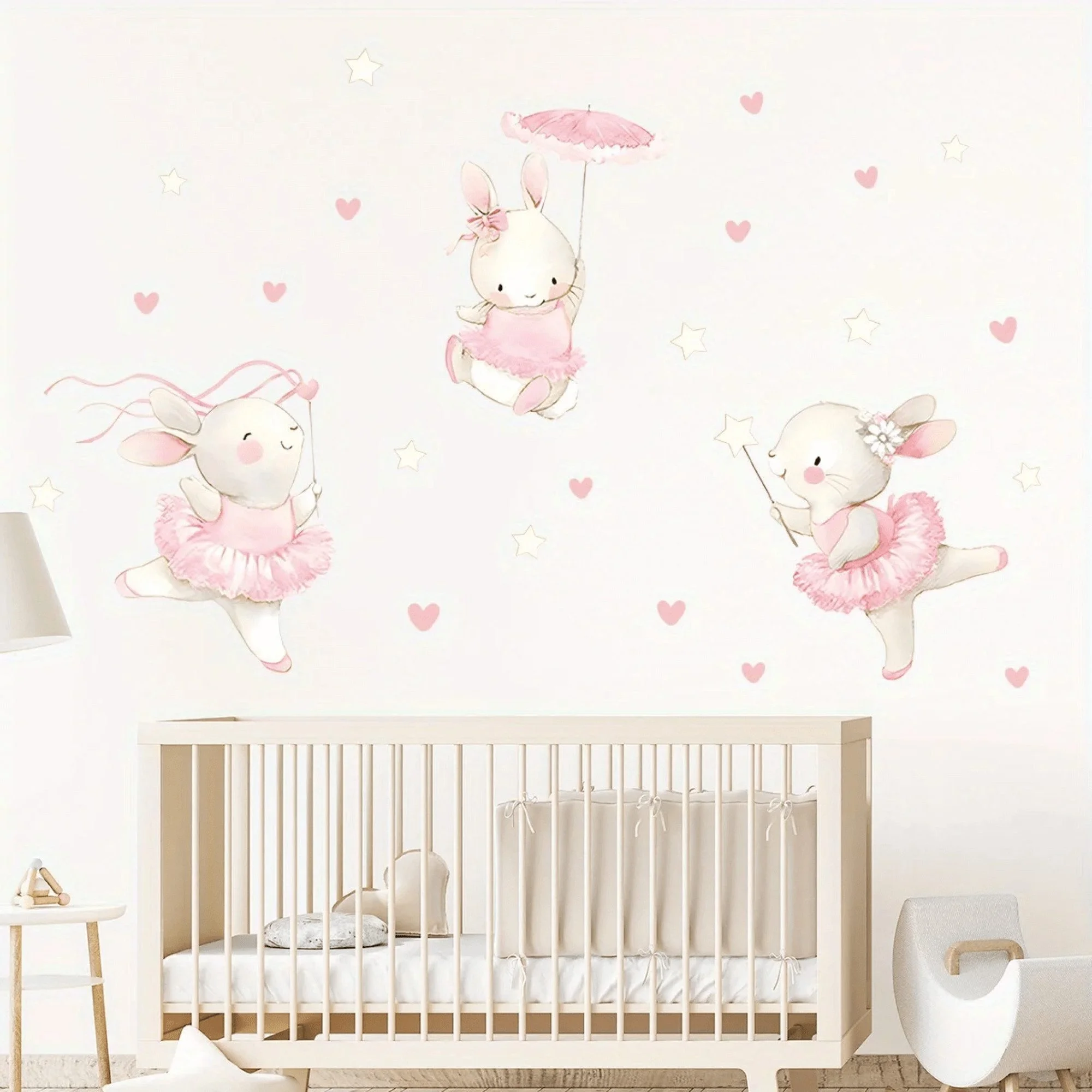 Wandsticker tanzender Hase mit Herzen