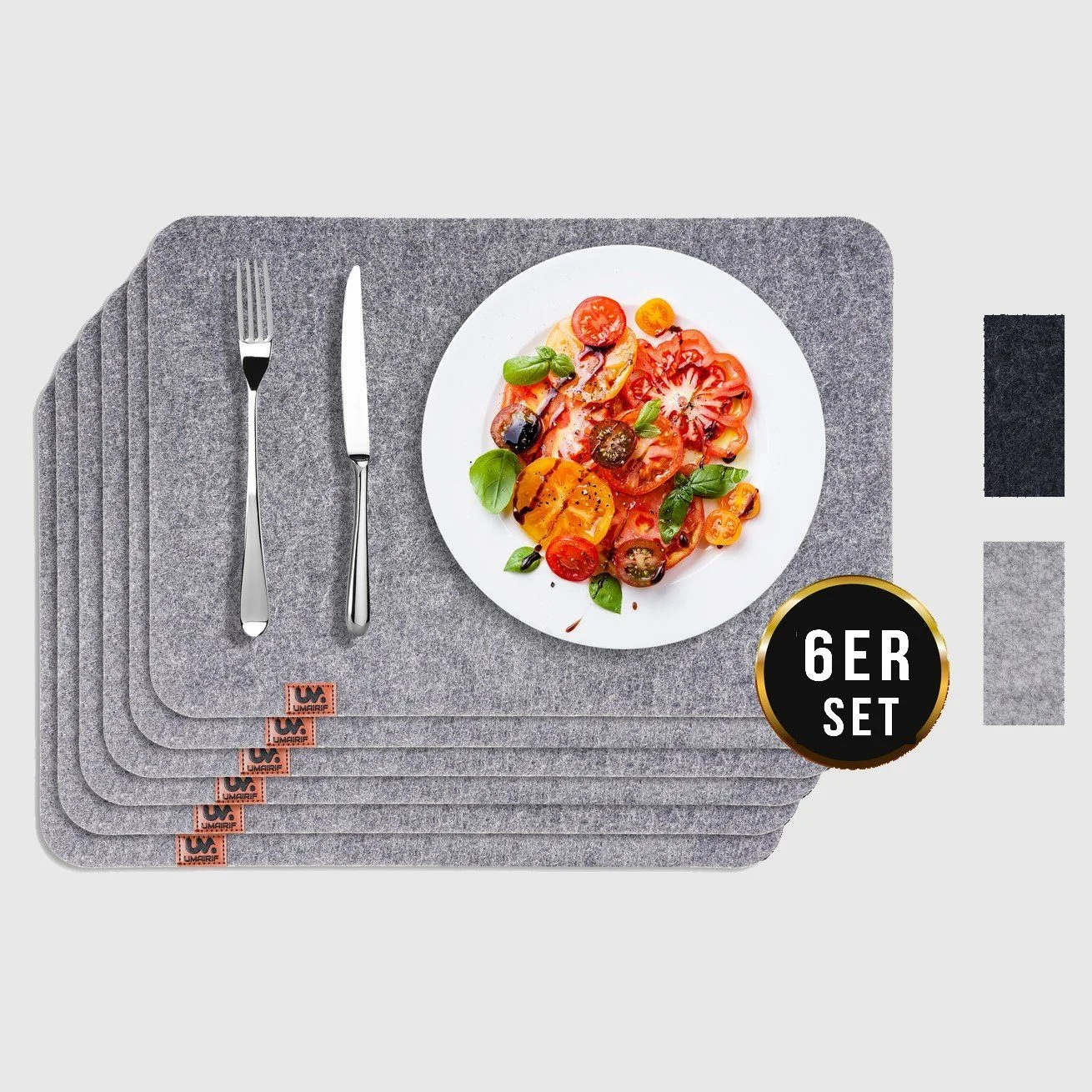Felt Placemats, Set of 6 – 44 × 32 cm