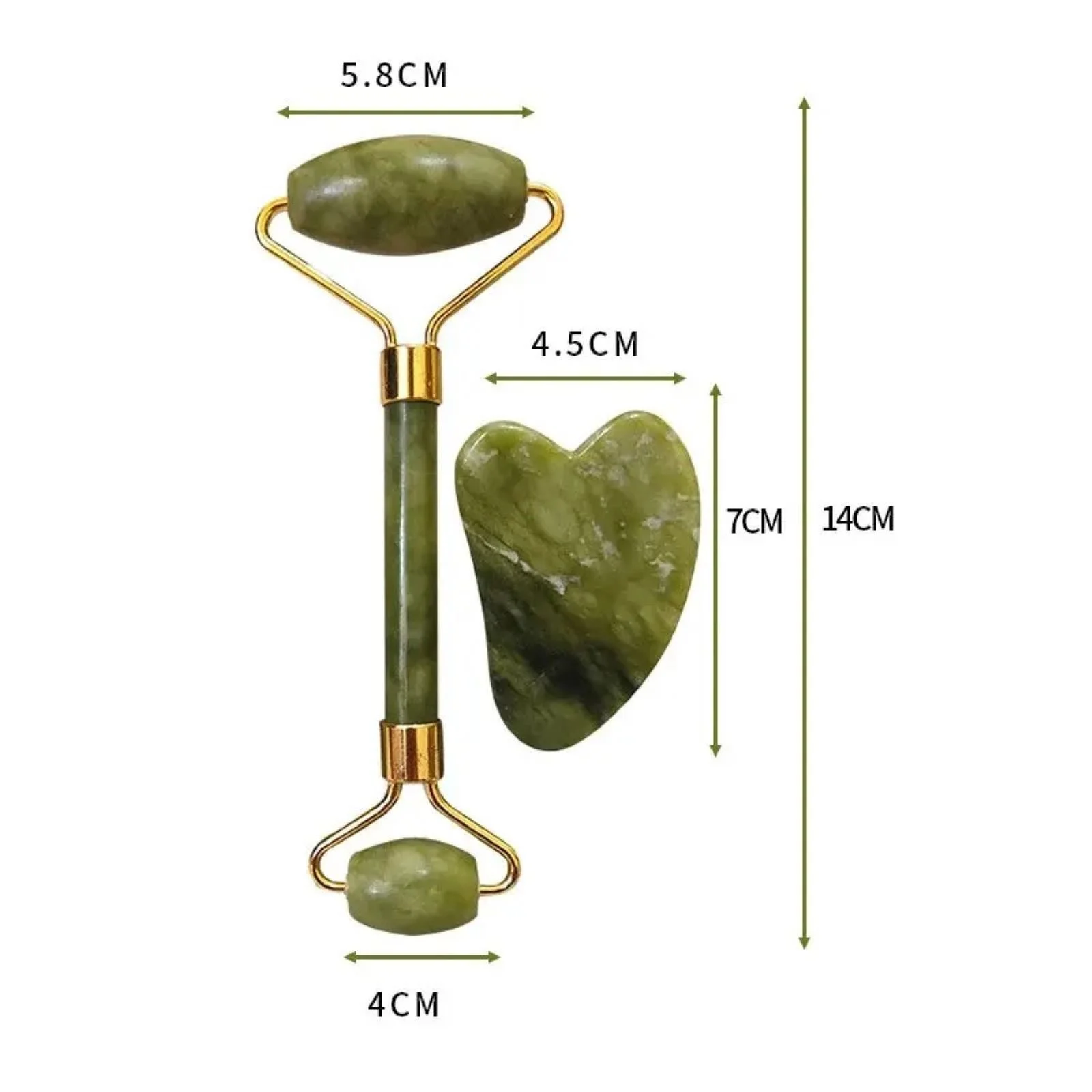 Gesichtsmassagegerät Jaderoller & Gua Sha