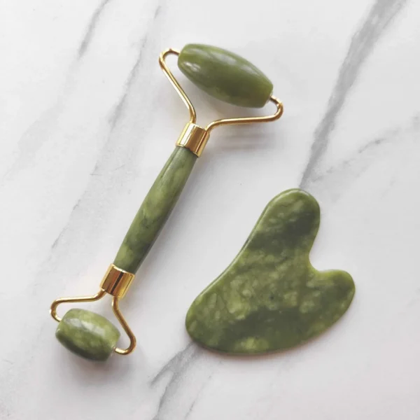 Gesichtsmassagegerät Jaderoller & Gua Sha