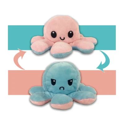 Reversible Octopus Plush Toy, 20 × 10 cm