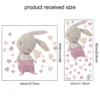 Wandsticker rosa Hase mit Herzen