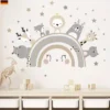 Rainbow Wall Stickers with Lion, Bear & Hippo