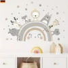 Rainbow Wall Stickers with Lion, Bear & Hippo