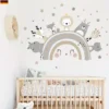 Rainbow Wall Stickers with Lion, Bear & Hippo