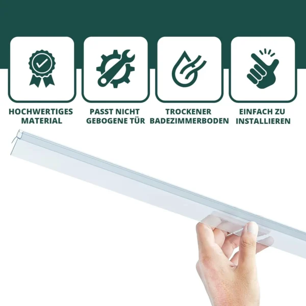 PVC Shower Seal, Set of 2 × 100 cm, for 4–6 mm Glass