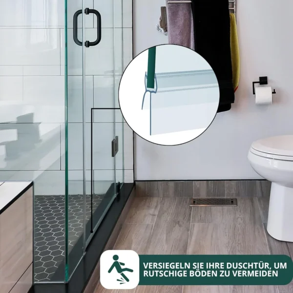 PVC Shower Seal, Set of 2 × 100 cm, for 4–6 mm Glass