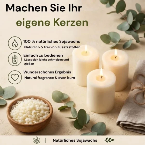 Natürliches Sojawachs für Kerzen