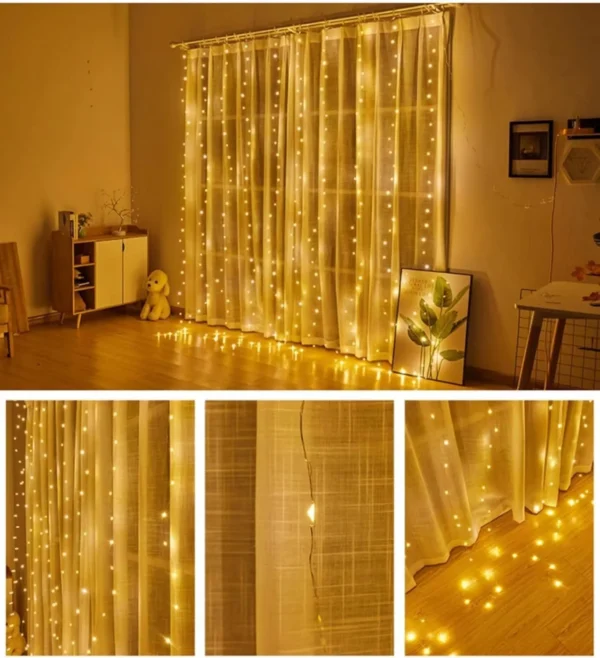 LED-Lichtervorhang für Weihnachten, 1 Stück