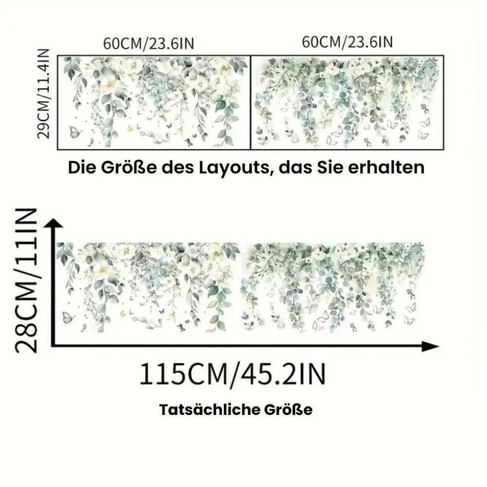 Wandsticker Blumenranken mit Schmetterlingen
