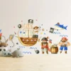 Wandsticker Piraten Wandsticker Kinderzimmer Piratenschiff Hai Schatzkarte Deko