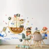 Wandsticker Piraten Wandsticker Kinderzimmer Piratenschiff Hai Schatzkarte Deko