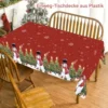 Tischdecke Schneemann Rot-Grün