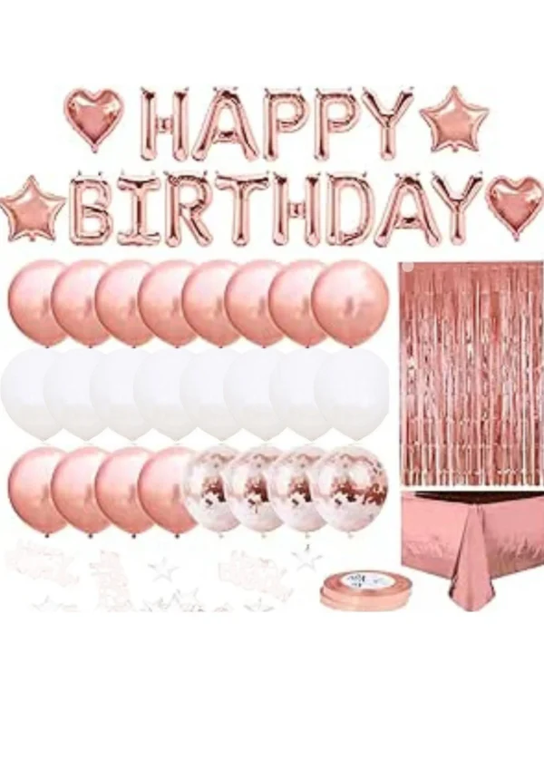 Pink & Gold Birthday Decoration Set