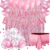 Pink Birthday Decoration with “Happy Birthday” Garland