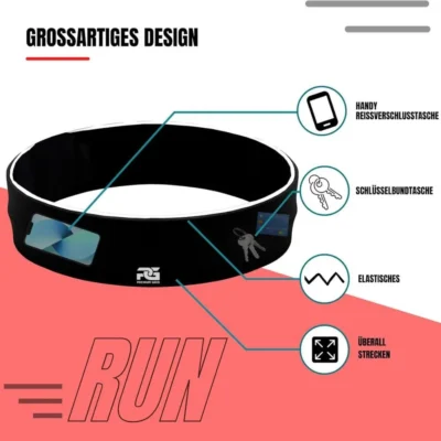 Montegoni Unisex Running Belt – Adjustable Waist Pack for Phone & Keys