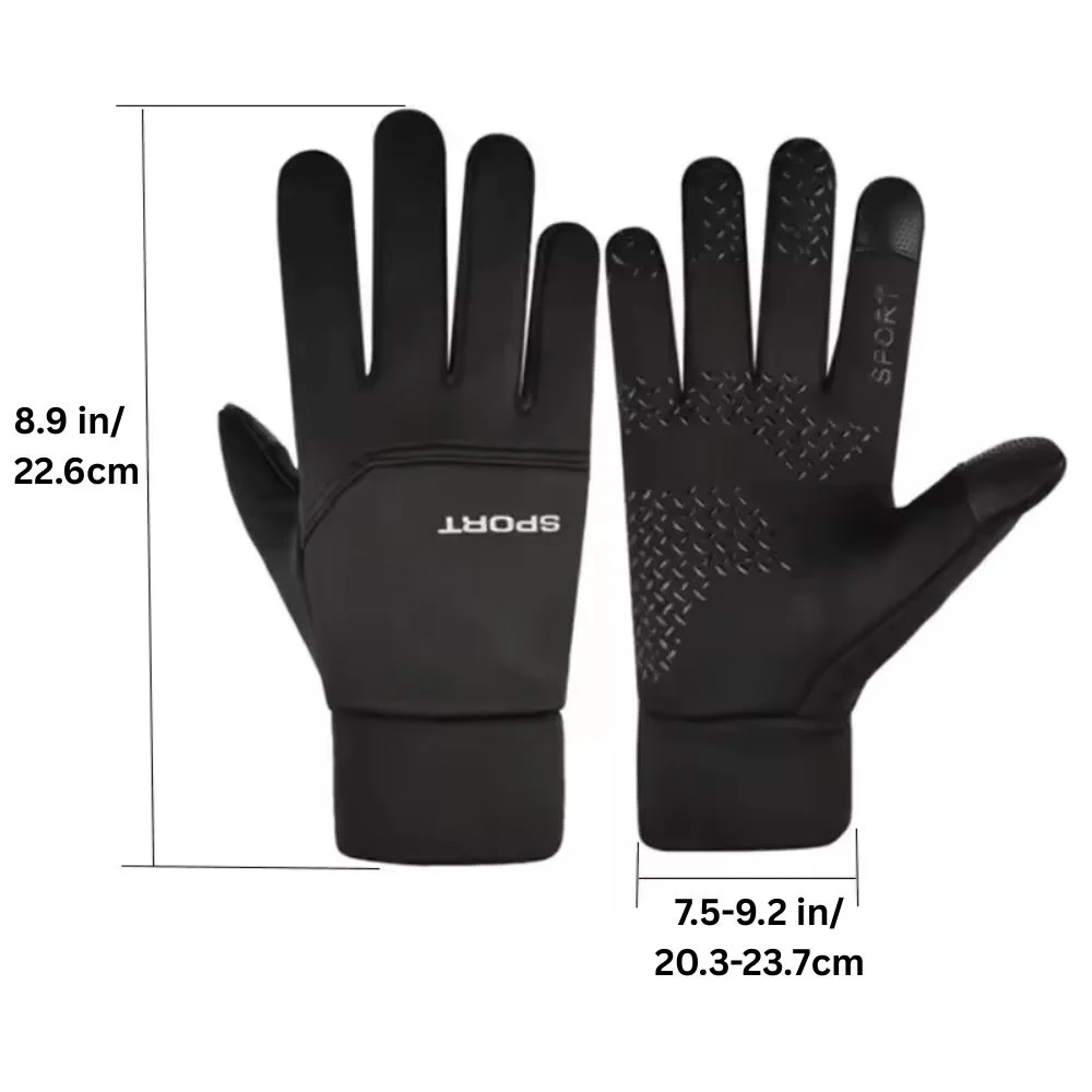 Montegoni Laufhandschuhe Touchscreen Unisex – Schwarz, rutschfest, windabweisend