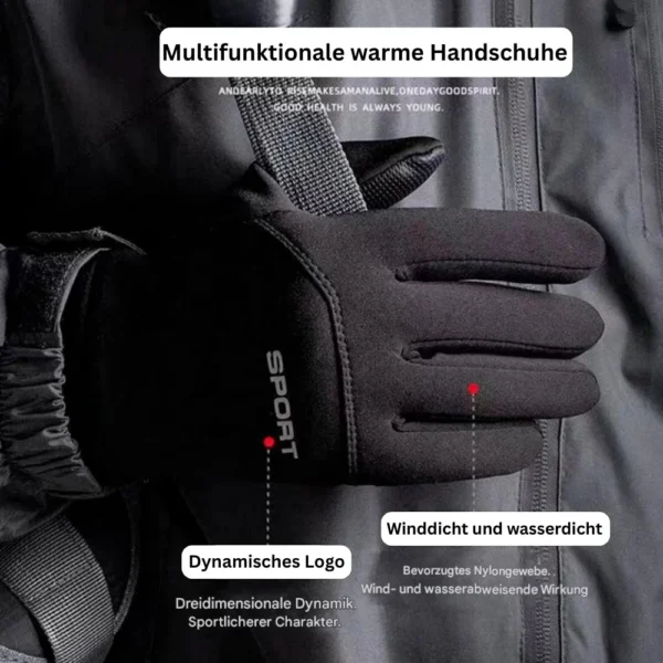 Montegoni Laufhandschuhe Touchscreen Unisex – Schwarz, rutschfest, windabweisend