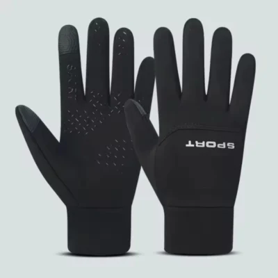 Montegoni Unisex Touchscreen Running Gloves – Black, Non-Slip, Wind-Resistant