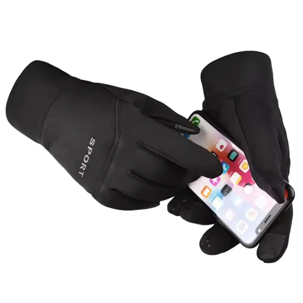 Montegoni Laufhandschuhe Touchscreen Unisex – Schwarz, rutschfest, windabweisend