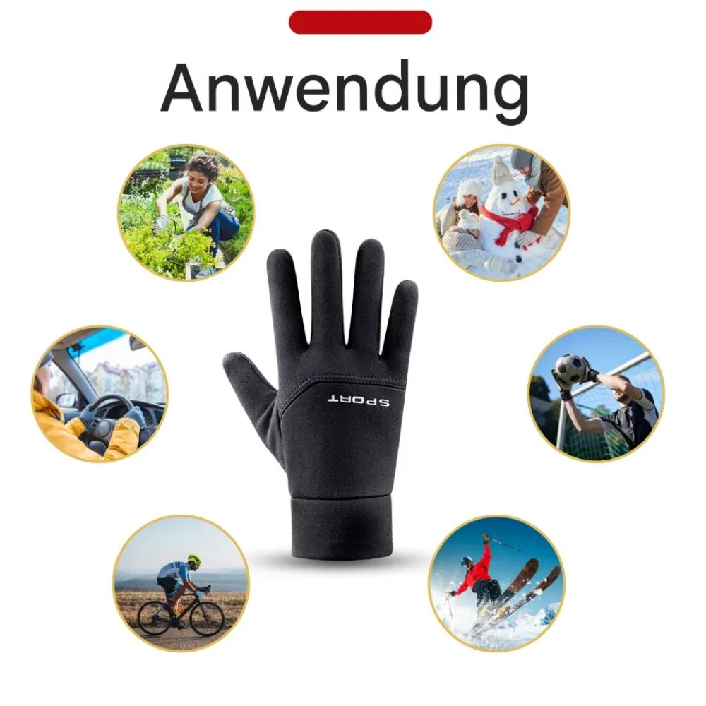 Montegoni Laufhandschuhe Touchscreen Unisex – Schwarz, rutschfest, windabweisend