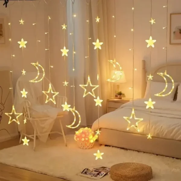 Lichterkette 3,5M LED Lichterkette Sterne Monde, USB Fenster Weihnachtsdeko