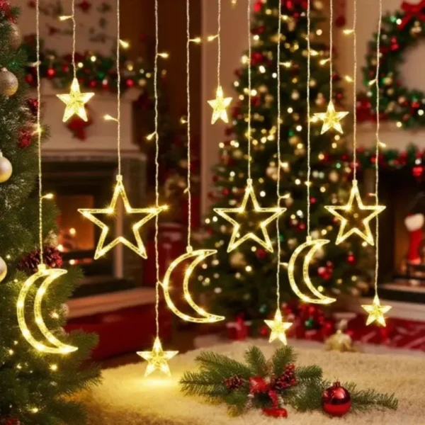 Lichterkette 3,5M LED Lichterkette Sterne Monde, USB Fenster Weihnachtsdeko