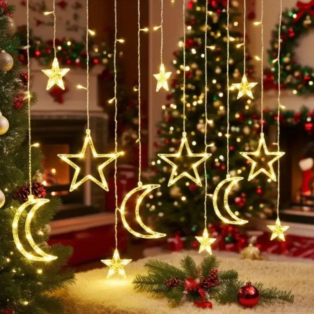 Lichterkette 3,5M LED Lichterkette Sterne Monde, USB Fenster Weihnachtsdeko