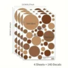 Boho wall decal, brown polka dot wall sticker – 140 polka dot wall decals