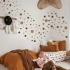 Boho wall decal, brown polka dot wall sticker – 140 polka dot wall decals