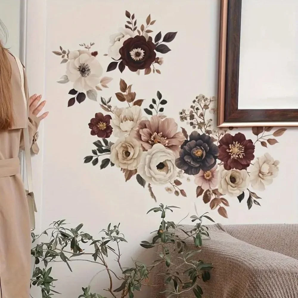 Wall stickers Elegant floral wall decals – Self-adhesive for living room