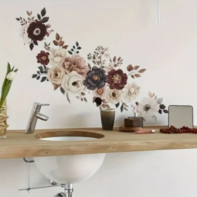 Wall stickers Elegant floral wall decals – Self-adhesive for living room