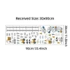 Height Chart Wall Stickers Construction Vehicles, Trees & Clouds